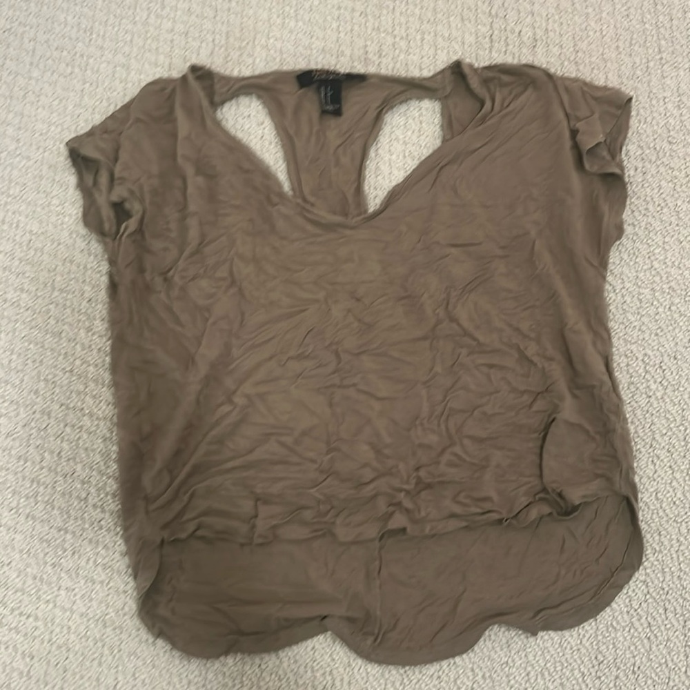 army green cutout asymmetrical forever 21 comfy top